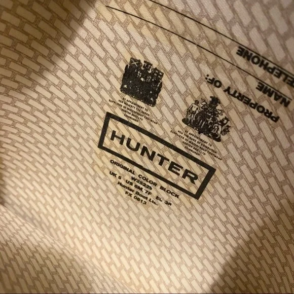 Hunter Orange Red and Black Color Block Rubber Rain Boots - Picture 9 of 11